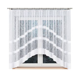 Firanka żakardowa gotowa na żabki WIKTORIA 310x160 biała