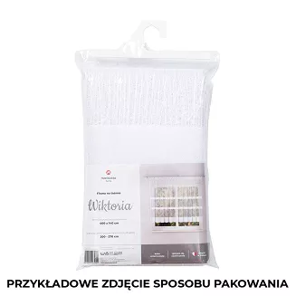 Firanka żakardowa gotowa na żabki WIKTORIA 310x160 biała