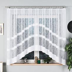 Firanka żakardowa gotowa na żabki WIKTORIA 310x160 biała