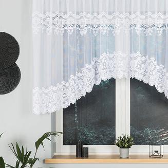 Firanka żakardowa gotowa na żabki DARIA 350x120 biała