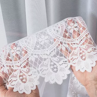 Firanka żakardowa gotowa na żabki DARIA 350x120 biała
