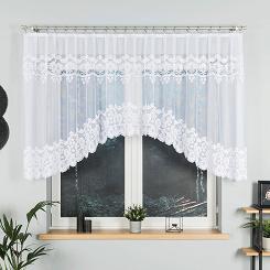 Firanka żakardowa gotowa na żabki DARIA 350x120 biała