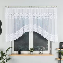 Firanka żakardowa gotowa na żabki DARIA 350x120 biała