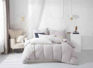 Szara Bawełniana Pościel Muślinowa 220x200