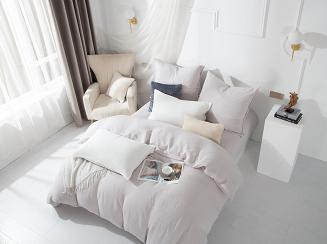 Szara Bawełniana Pościel Muślinowa 220x200