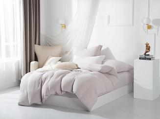 Szara Bawełniana Pościel Muślinowa 220x200