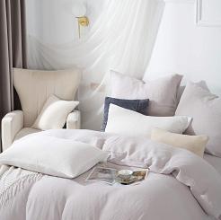 Szara Bawełniana Pościel Muślinowa 220x200