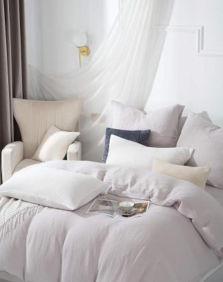 Pościel bawełniana MUŚLINOWA 220x200 szara