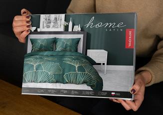 Pościel satynowa 140x200 ciemnozielona złota liście miłorzębu