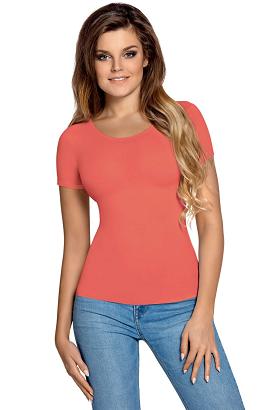 Koszulka damska z krótkim rękawem CARLA papaya