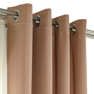Zasłona gotowa na przelotkach JODEŁKA 140x250 ciemnobeżowa