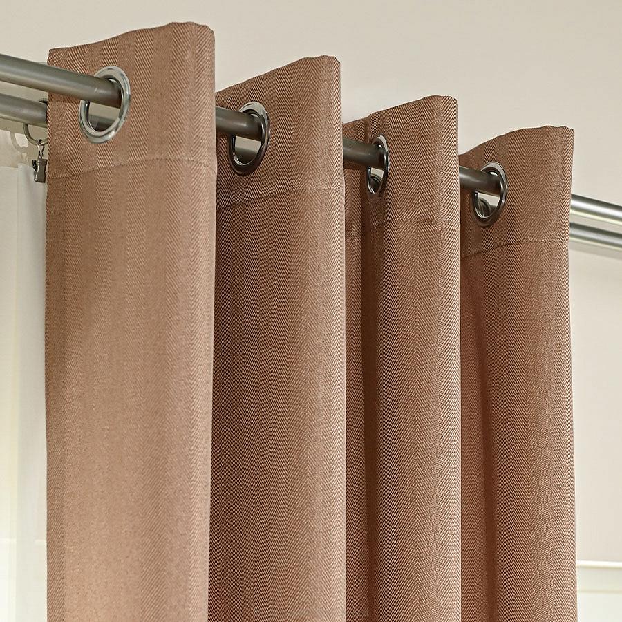 Zasłona gotowa na przelotkach JODEŁKA 140x250 ciemnobeżowa