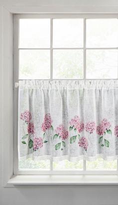 Firana gotowa zazdrostka MONA 150x60 Eurofirany biała/różowa