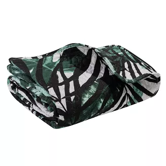 Narzuta dekoracyjna JUNGLE 240x260 pikowana zielona w palmy