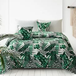 Narzuta dekoracyjna JUNGLE 240x260 pikowana zielona w palmy