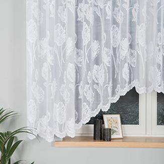 Firanka żakardowa gotowa na żabki SONIA 450x160 biała