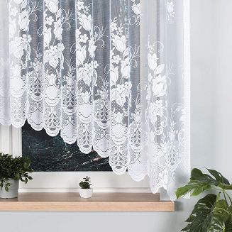 Firanka żakardowa gotowa na żabki EDYTA 300x160 biała
