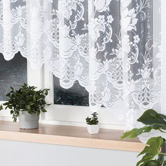Firanka żakardowa gotowa na żabki EDYTA 300x160 biała