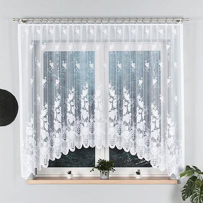 Firanka żakardowa gotowa na żabki EDYTA 300x160 biała