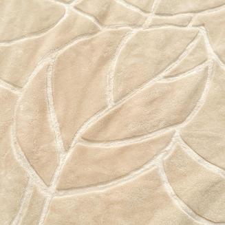 Koc akrylowy na fotel tłoczony LIV 80x160 gruby ciepły masełkowy