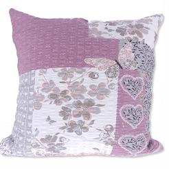 Poszewka z kory 40x40 różowa patchwork serca motyle kwiaty