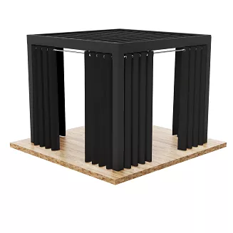 Zasłona gotowa na przelotkach GARDENIA 140x250 wodoodporna ogrodowa czarna