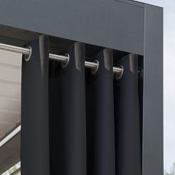 Zasłona gotowa na przelotkach GARDENIA 140x250 wodoodporna ogrodowa czarna