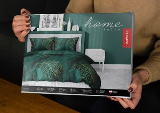 Pościel satynowa 200x220 Home Satin ciemnozielona czarna złota liście monstery