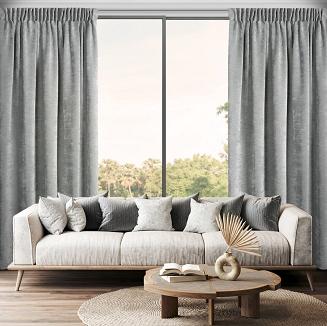 Zasłona gotowa na taśmie NILO 140x270 Eurofirany szary