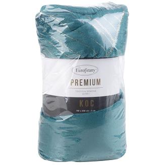 Koc narzuta BLANCA 150x200 Eurofirany turkusowy/złoty