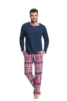 Piżama męska LUNA kod 706 granatowa / krata