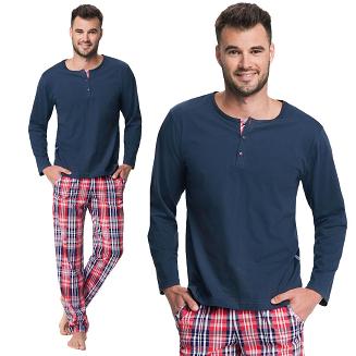 Piżama męska LUNA kod 706 granatowa / krata