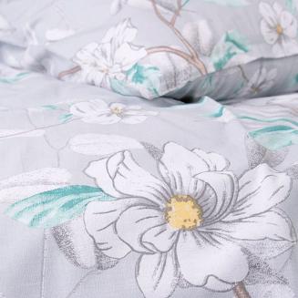 Pościel bawełniana 180x200 COTTONLOVE szara delikatne kwiaty