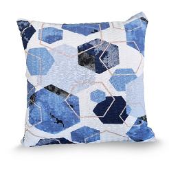 Poszewka z kory 40x40 granatowa biała geometria