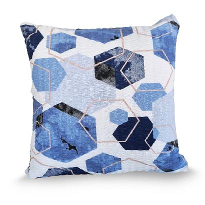 Poszewka z kory 40x40 granatowa biała geometria