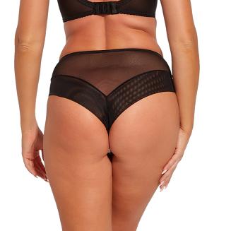 Brazyliany damskie z koronką i tiulem Flora 1255 czarne