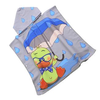 Poncho dziecięce plażowe 60x60 szare kaczka pod parasolem
