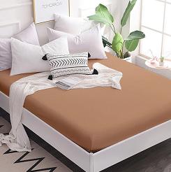 Prześcieradło jersey z gumką 160x200 beżowe