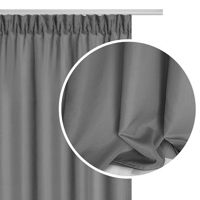 Zasłona gotowa na taśmie VIVA 140x175 półzaciemniająca grafitowa