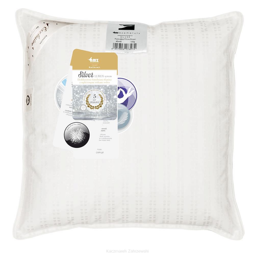 Poduszka puchowa 40x40 SILVER kremowa 90% puch