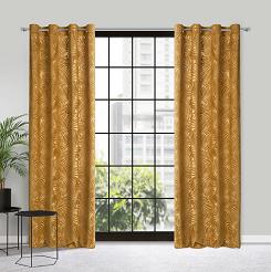 Zasłona gotowa na przelotkach LIVIA 140x250 Eurofirany miodowy