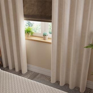 Zasłona gotowa na przelotkach VELVI 140x230 kremowa