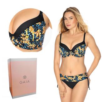 Strój kąpielowy góra biustonosz full cup Corsica 003 czarny złoty błękitny