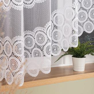 Firanka żakardowa gotowa na szelkach MALWINA 310x160 biała