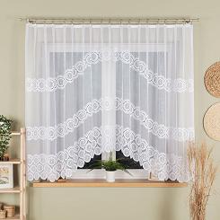 Firanka żakardowa gotowa na szelkach MALWINA 310x160 biała