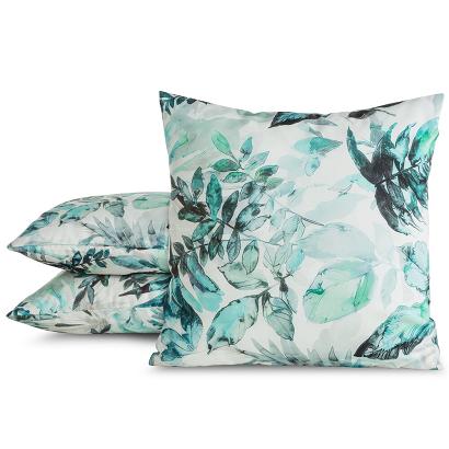 Poszewka dekoracyjna wodoodporna GARDEN2 45x45 biała zielona botaniczny wzór