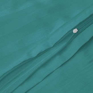 Pościel satyna bambusowo-bawełniana (P) STRIPE SEA TURQUOISE/160x200 +2x70x80 z listwą +4x40x40 BAMB