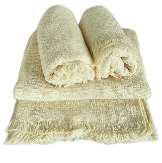 Komplet dekoracyjny narzuta 170x205 + 2x 60x170 masełkowy