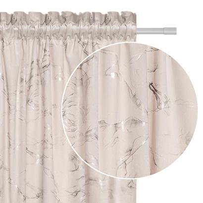 Zasłona gotowa na taśmie MARMY 140x270 welurowa półzaciemniająca jasnobeżowa