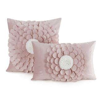 Poszewka dekoracyjna FLORES 45x45 Eurofirany pudrowy